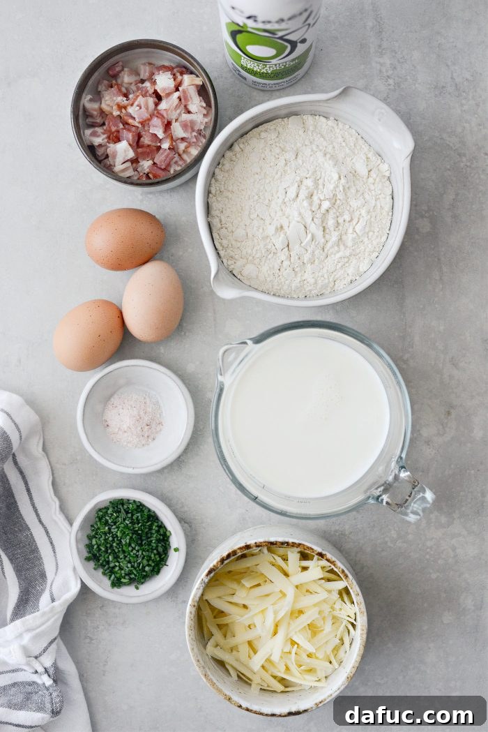 Fluffy Bacon Gruyere Clouds 4 ingredients for Bacon Gruyere Popovers