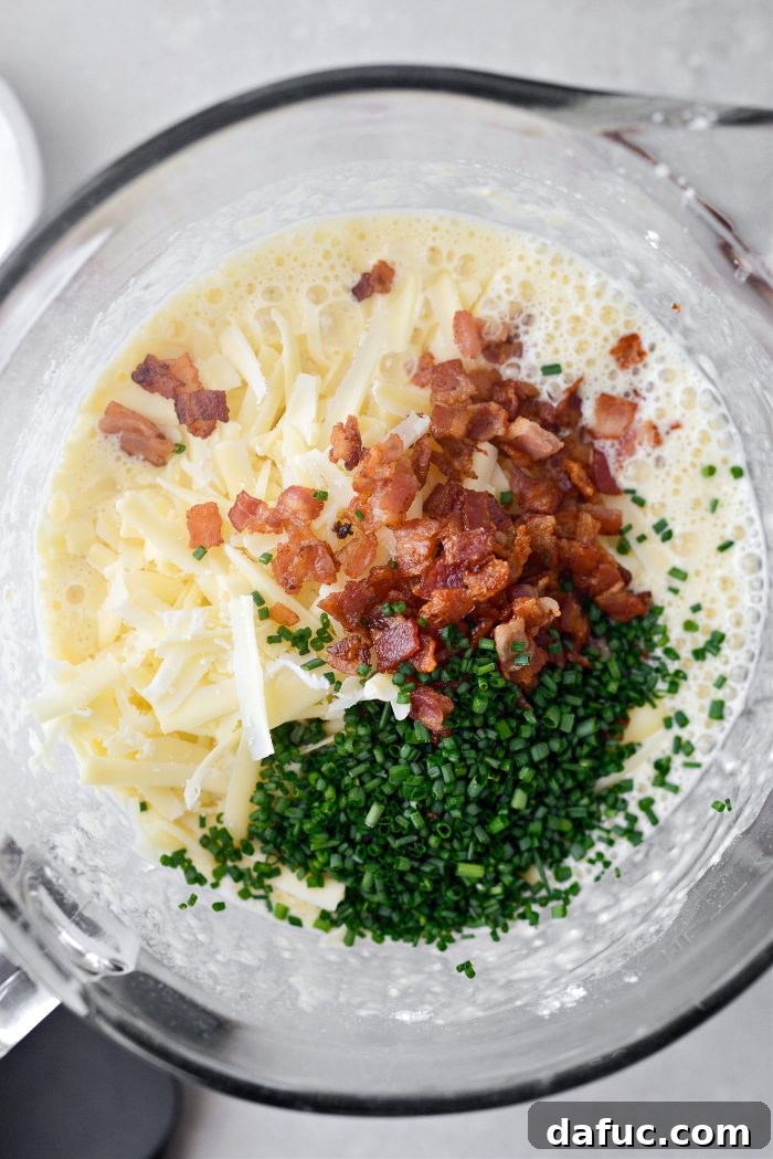 Fluffy Bacon Gruyere Clouds 10 add cheese, bacon and chives