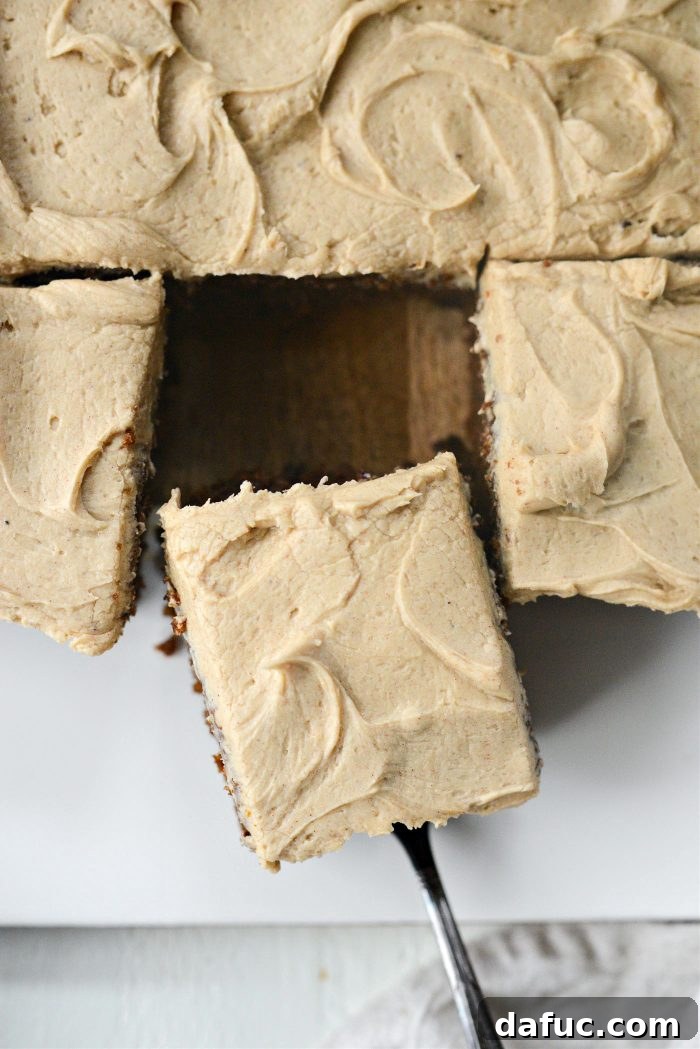 Close up of the moist interior of Gingerbread Cake