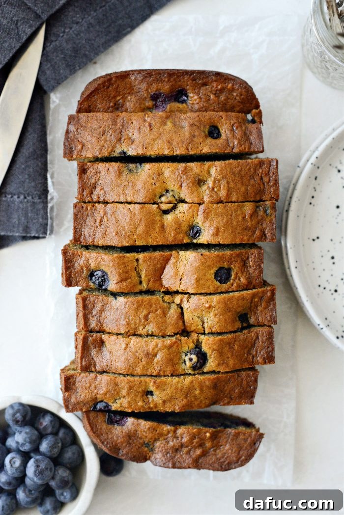 Blueberry Banana Bread cooling on a wire rack