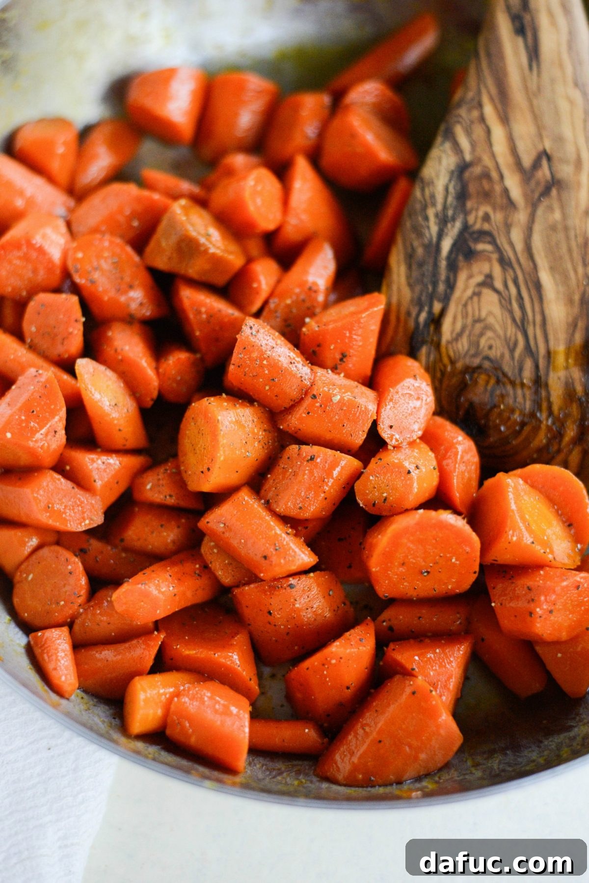 Caramelized Brown Sugar Carrots 10 Seasoning perfectly glazed carrots with freshly ground black pepper