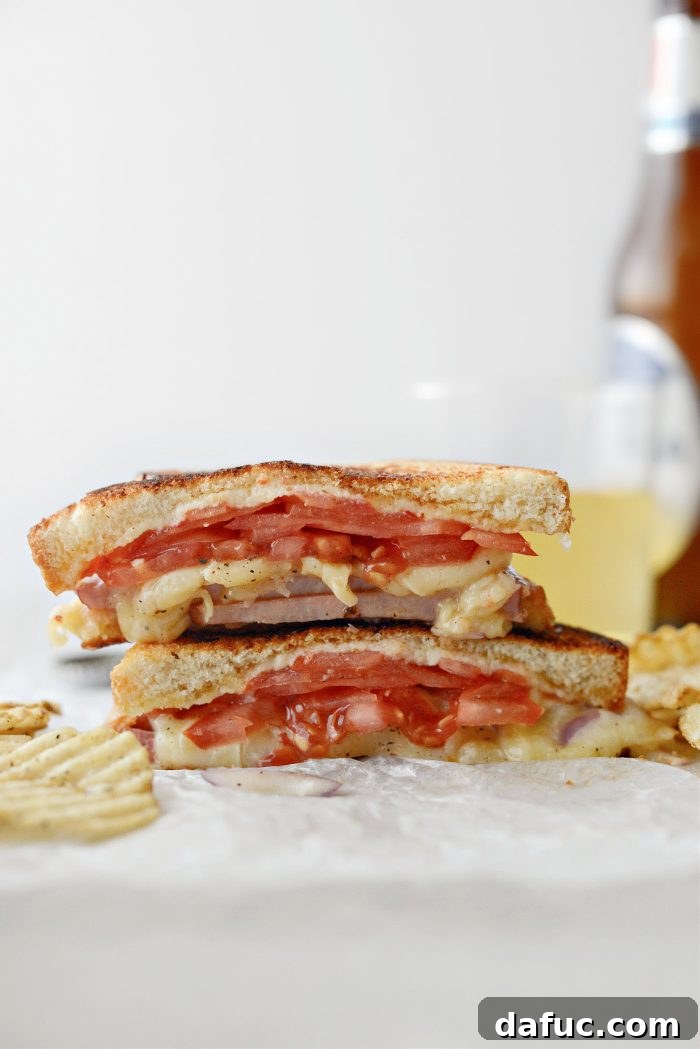 Irish Toast Delight 15 The finished, sliced Irish Toasted Special sandwich