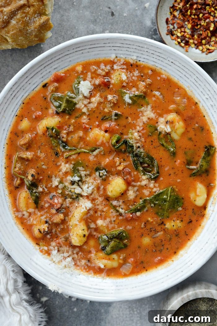 Creamy Italian Sausage Gnocchi Soup