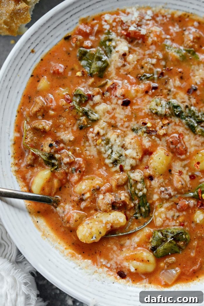Creamy Italian Sausage Gnocchi Soup