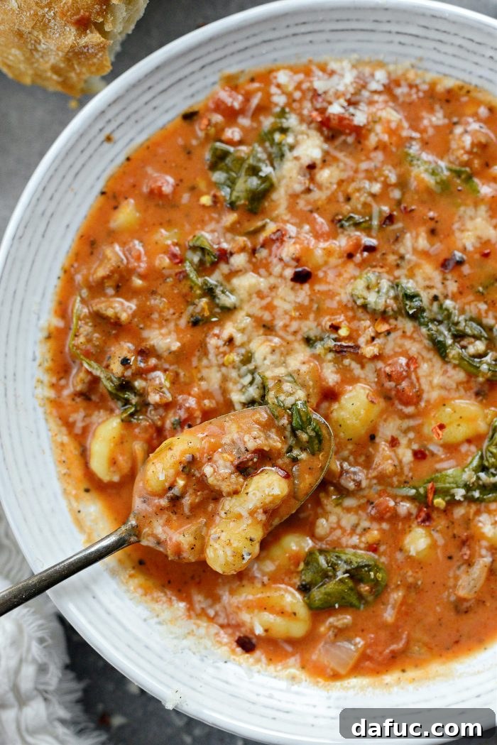 Creamy Italian Sausage Gnocchi Soup