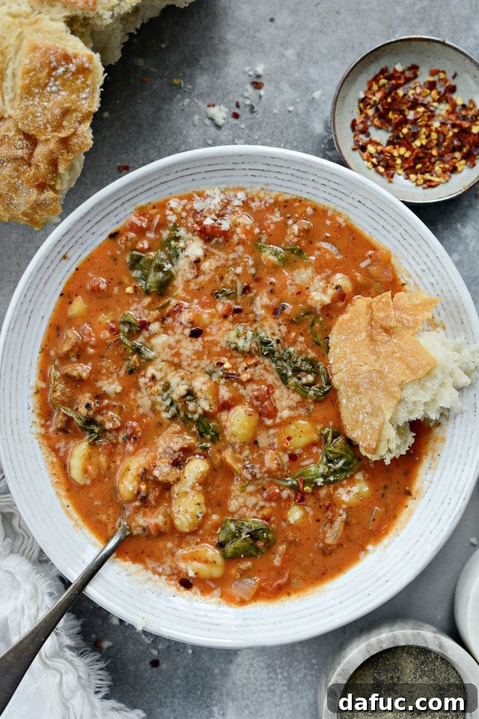 Creamy Italian Sausage Gnocchi Soup