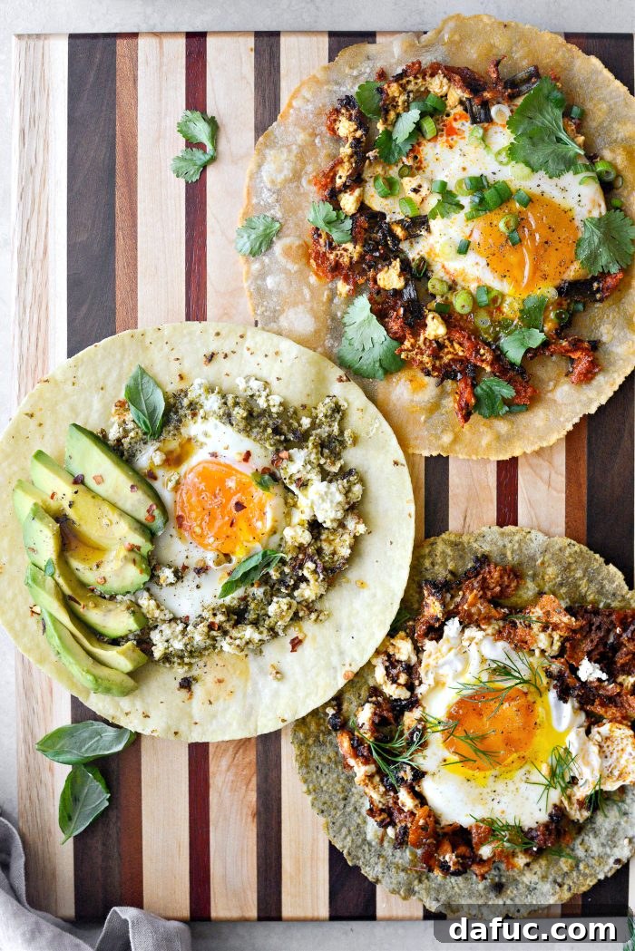Three Delicious Feta Fried Egg Ideas 14 Variety of Feta Fried Eggs: Sun-Dried Tomato, Basil Pesto, and Chili Crisp