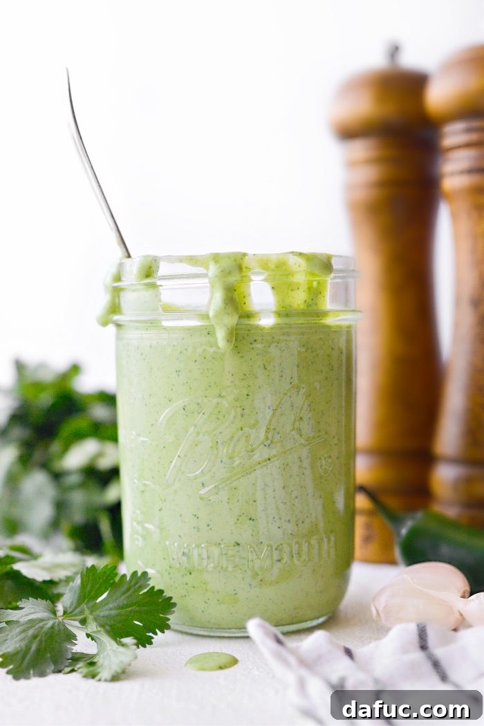Bright Cilantro Ranch 8 A vibrant bowl of Cilantro Ranch Dressing, perfect for dipping fresh vegetables or as a salad dressing.