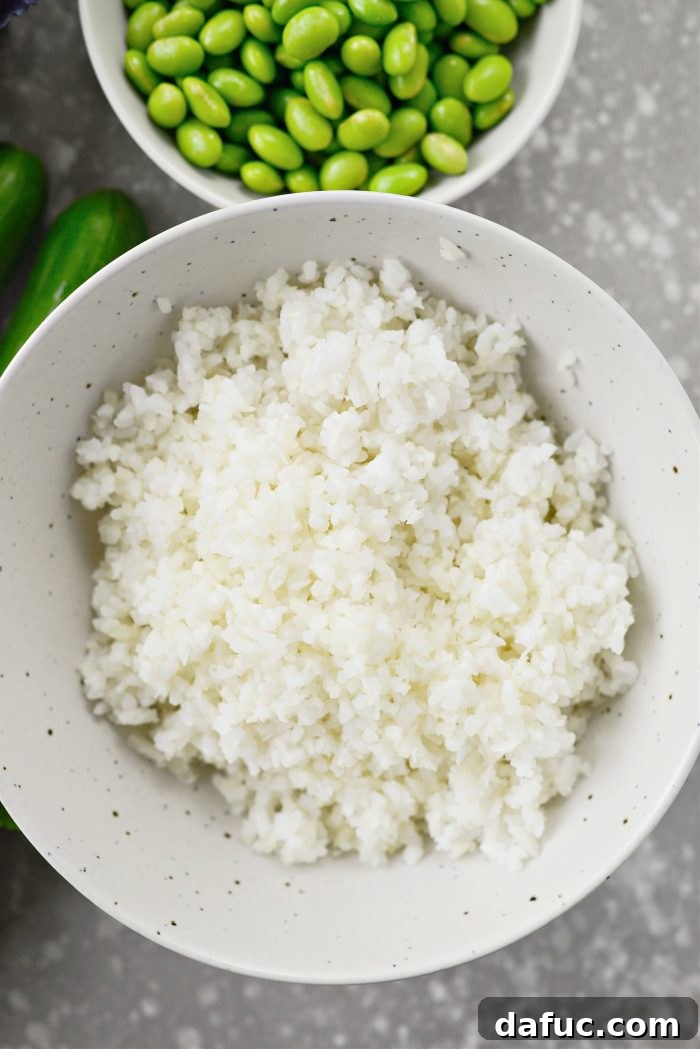Dynamite Salmon Rice Bowls 5 Lighter sticky rice blended with cauliflower rice