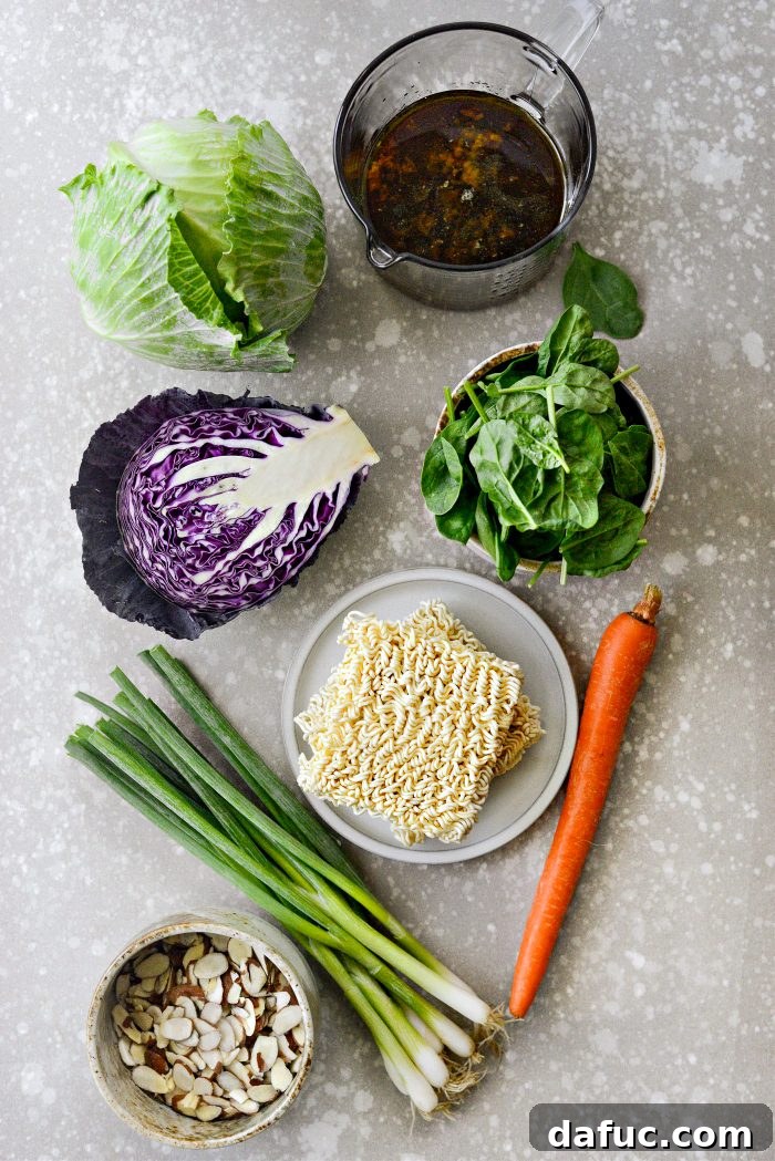 Crispy Asian Ramen Salad 4 ingredients for Asian Ramen Noodle Salad