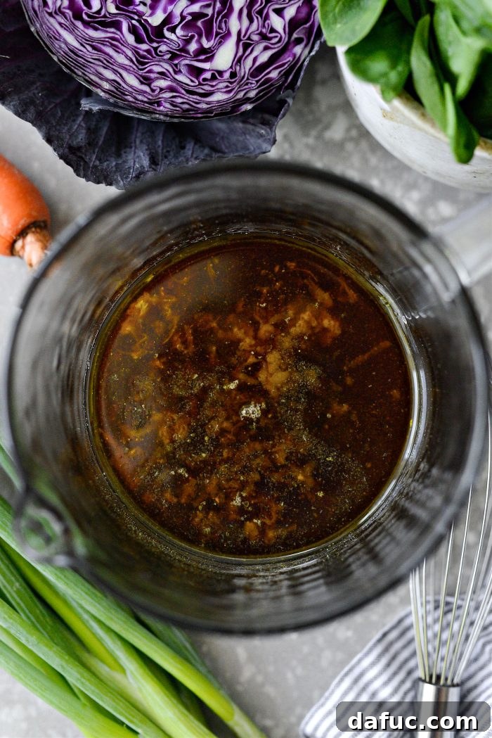 Crispy Asian Ramen Salad 5 dressing ingredients