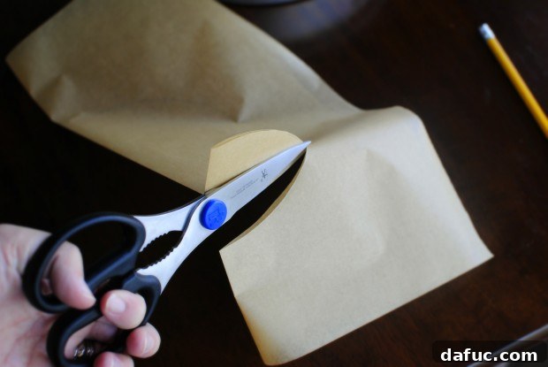 Cut just inside the pencil line for a perfectly fitting parchment circle.