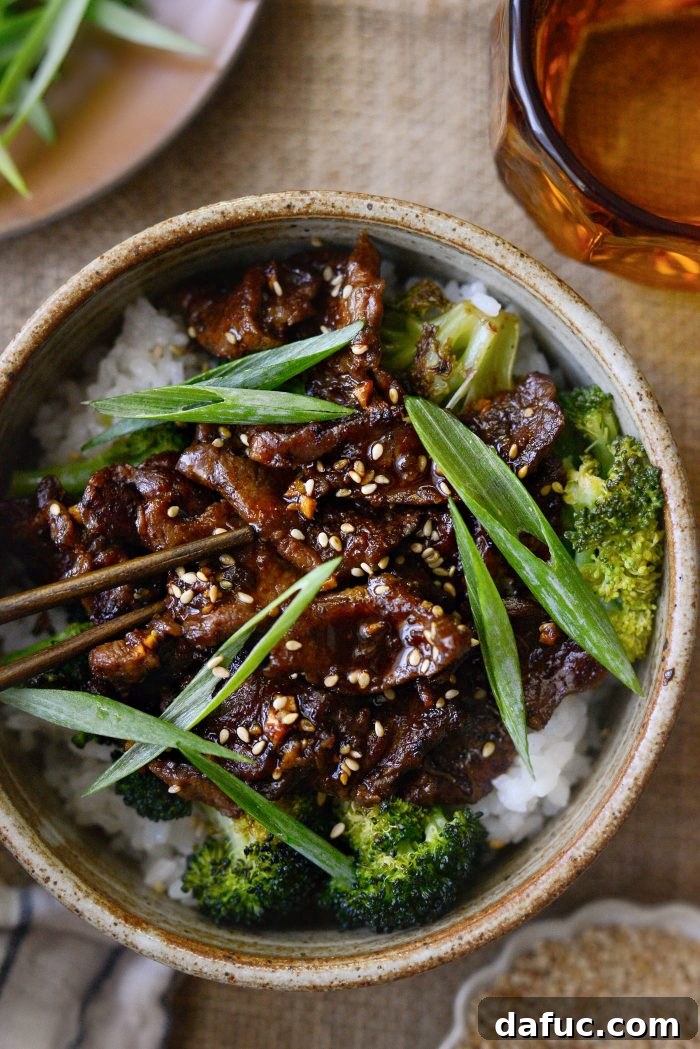 Sheet Pan Steak and Broccoli 17 Artistic close-up of Sheet Pan Beef and Broccoli, ready to be enjoyed