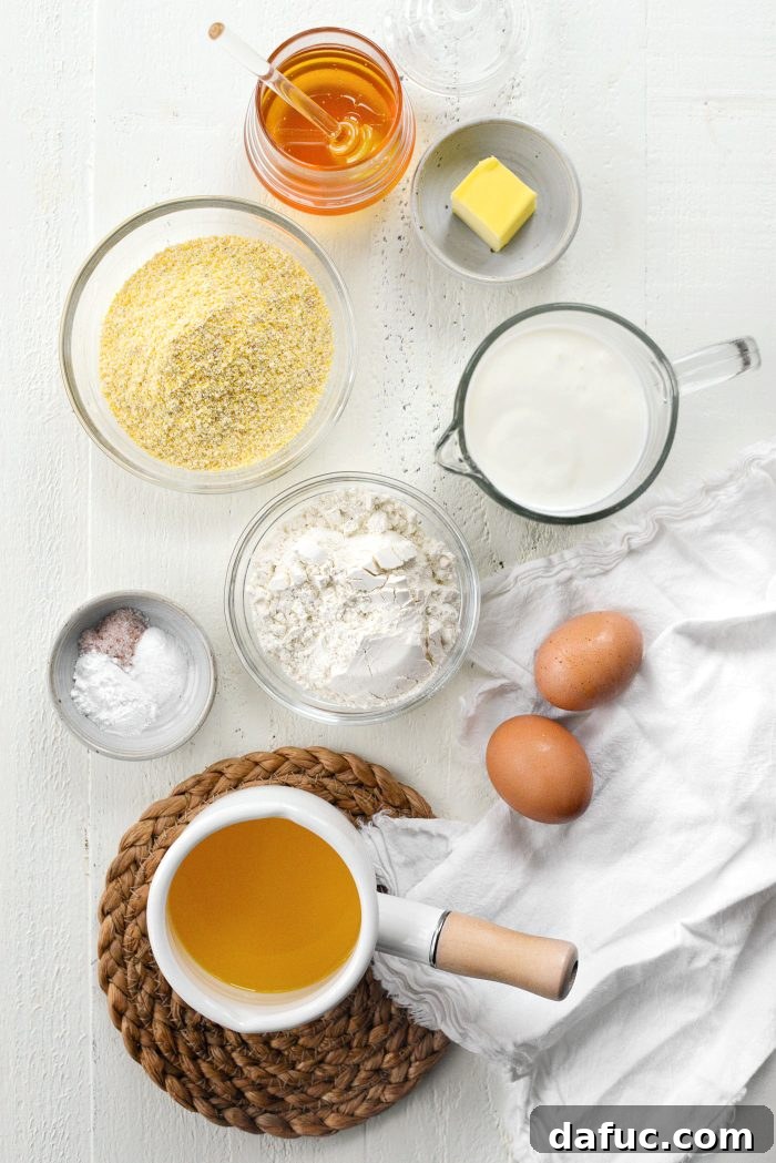 Honey Butter Glazed Golden Cornbread 4 ingredients for Honey Butter Glazed Cornbread