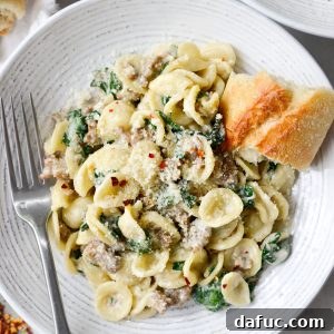 Parmesan Orecchiette with Sausage and Kale