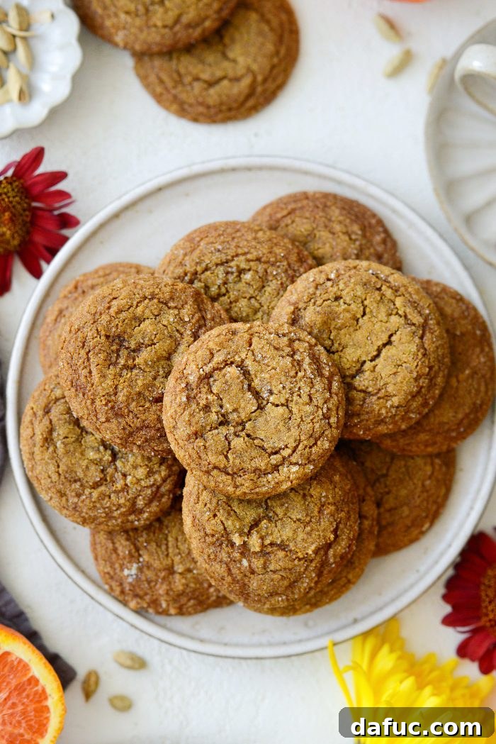 Zesty Orange Cardamom Cookies 2 Delicious Orange Cardamom Molasses Cookies with a dusting of sugar