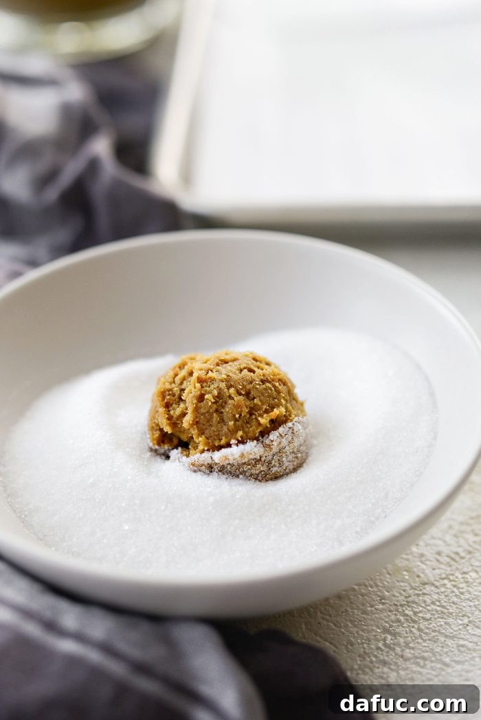 Zesty Orange Cardamom Cookies 17 Tossing cookie dough balls in granulated sugar