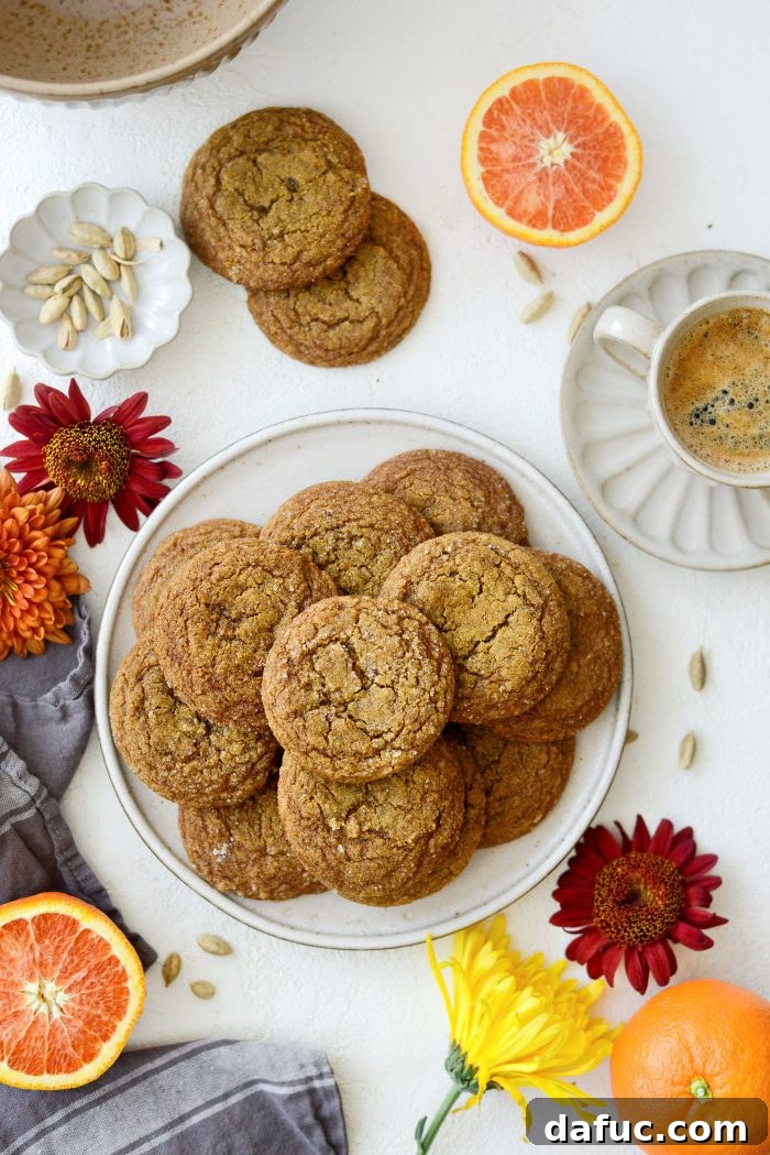 Zesty Orange Cardamom Cookies 22 Beautifully arranged Orange Cardamom Cookies