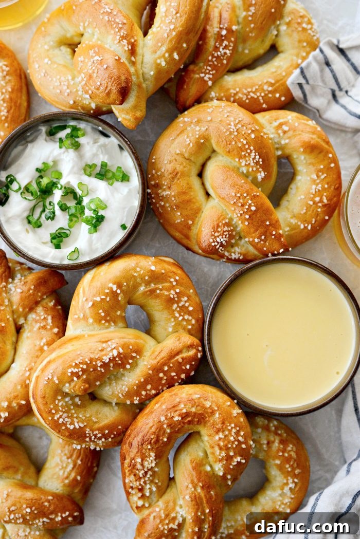 Homemade Soft Pretzels and Cheese Dip