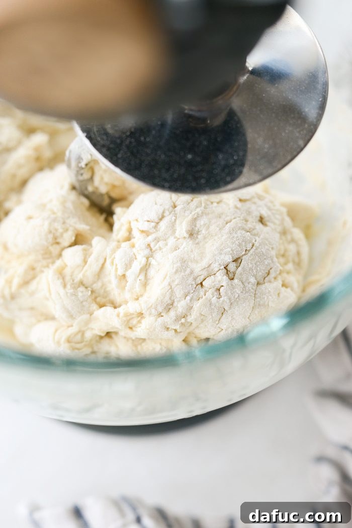 Mixing dough on low speed