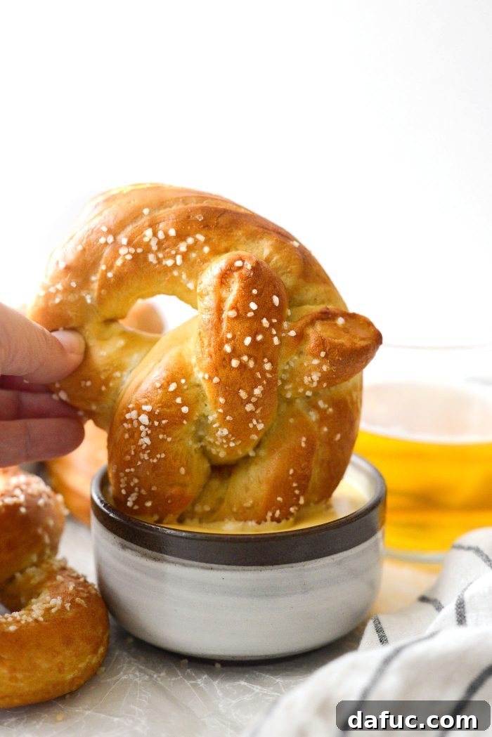 Homemade Soft Pretzels and Cheese Dip