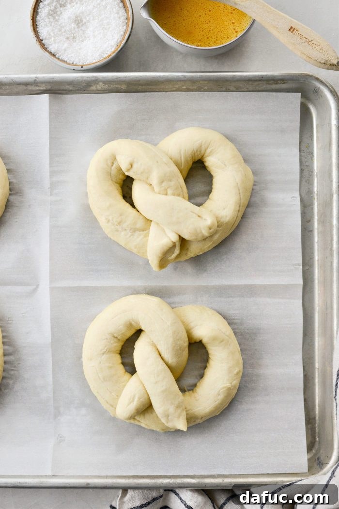 Place pretzels back on lined pan