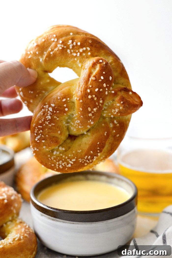 Homemade Soft Pretzels and Cheese Dip