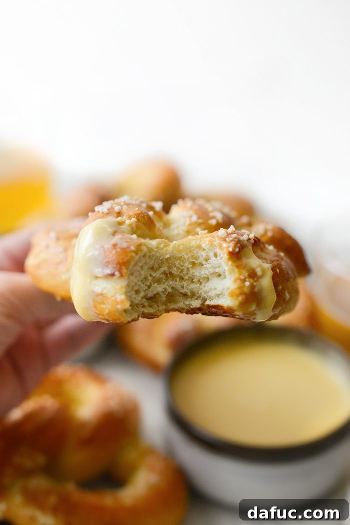 Homemade Soft Pretzels and Cheese Dip