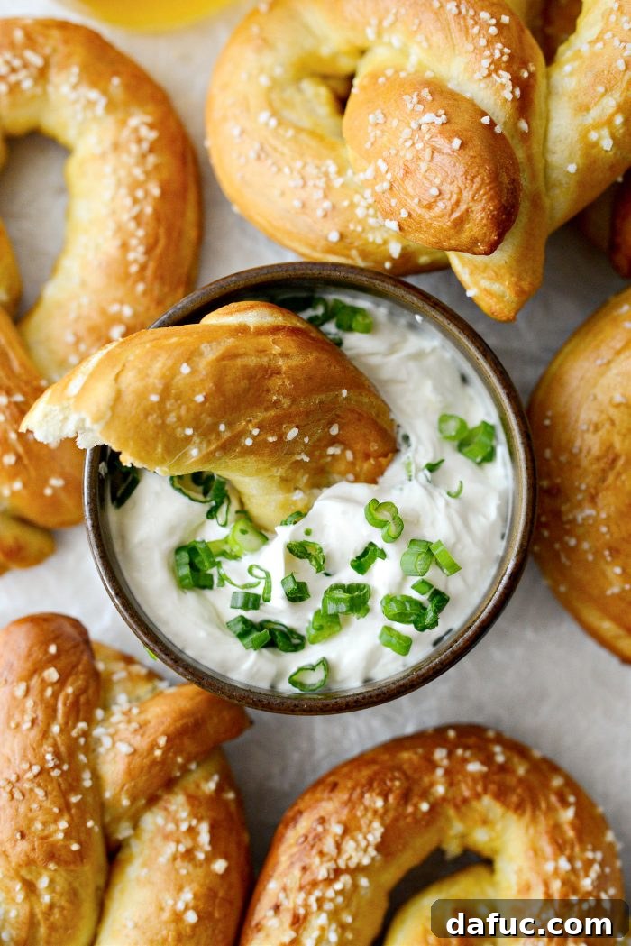 Homemade Soft Pretzels and Cheese Dip