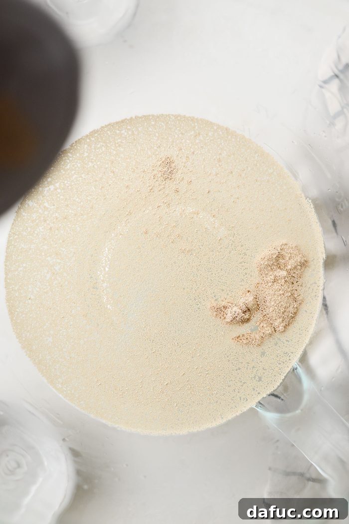 Let yeast mixture sit to activate