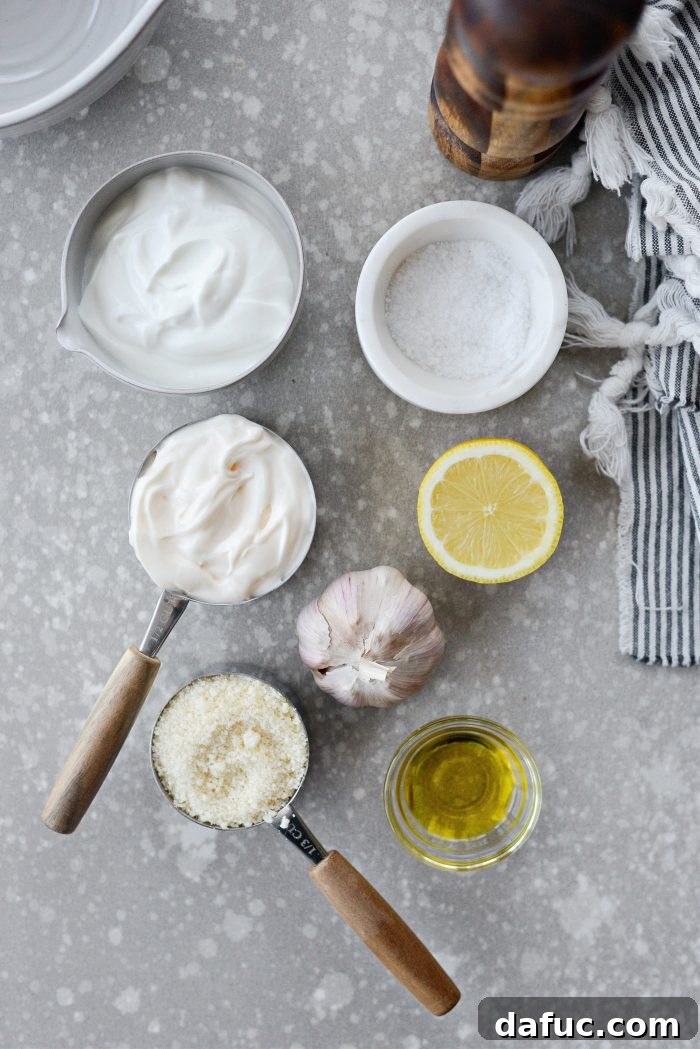 Savory Roasted Garlic Parmesan Dressing 3 ingredients for Roasted Garlic Parmesan Dressing