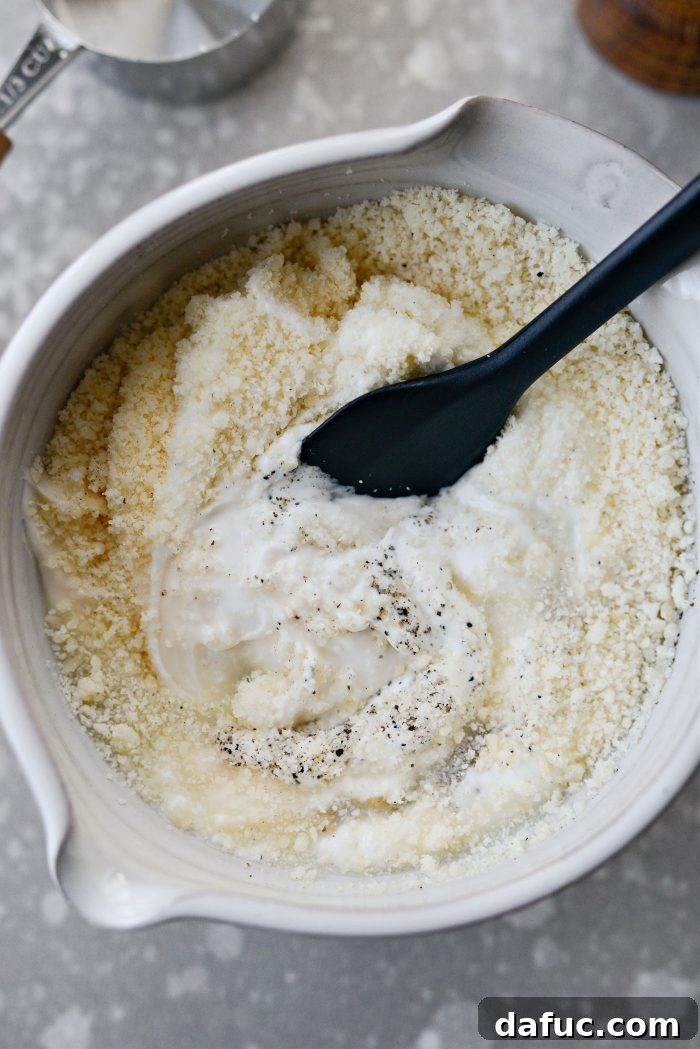 Savory Roasted Garlic Parmesan Dressing 8 Stir to combine