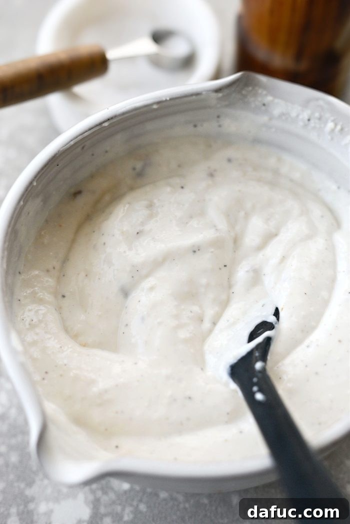 Savory Roasted Garlic Parmesan Dressing 9 add milk or water to thin