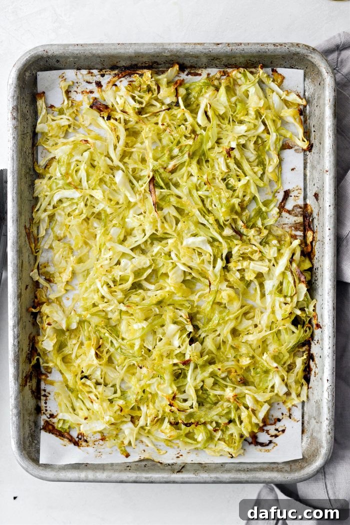 Roasted cabbage, tender and flavorful