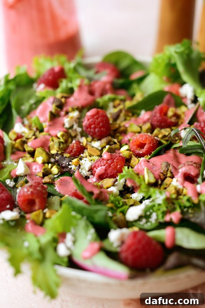 Ruby Red and Green Pistachio Salad 11 Another appealing view of the Raspberry Pistachio Salad, highlighting its fresh ingredients