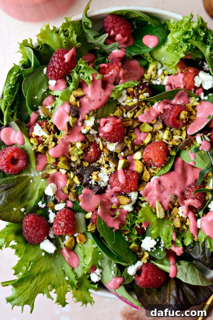 Ruby Red and Green Pistachio Salad 9 A freshly seasoned Raspberry Pistachio Salad with black pepper