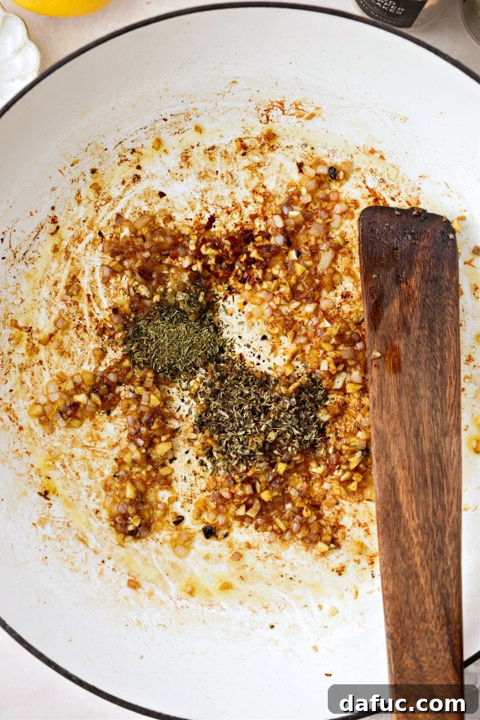 add red pepper flakes, thyme and oregano
