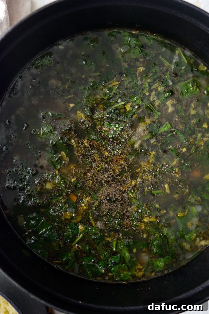 season soup with salt and pepper