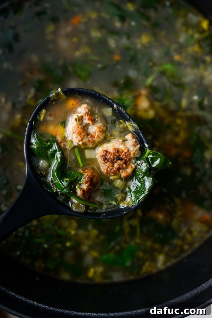 ladle soup into bowls