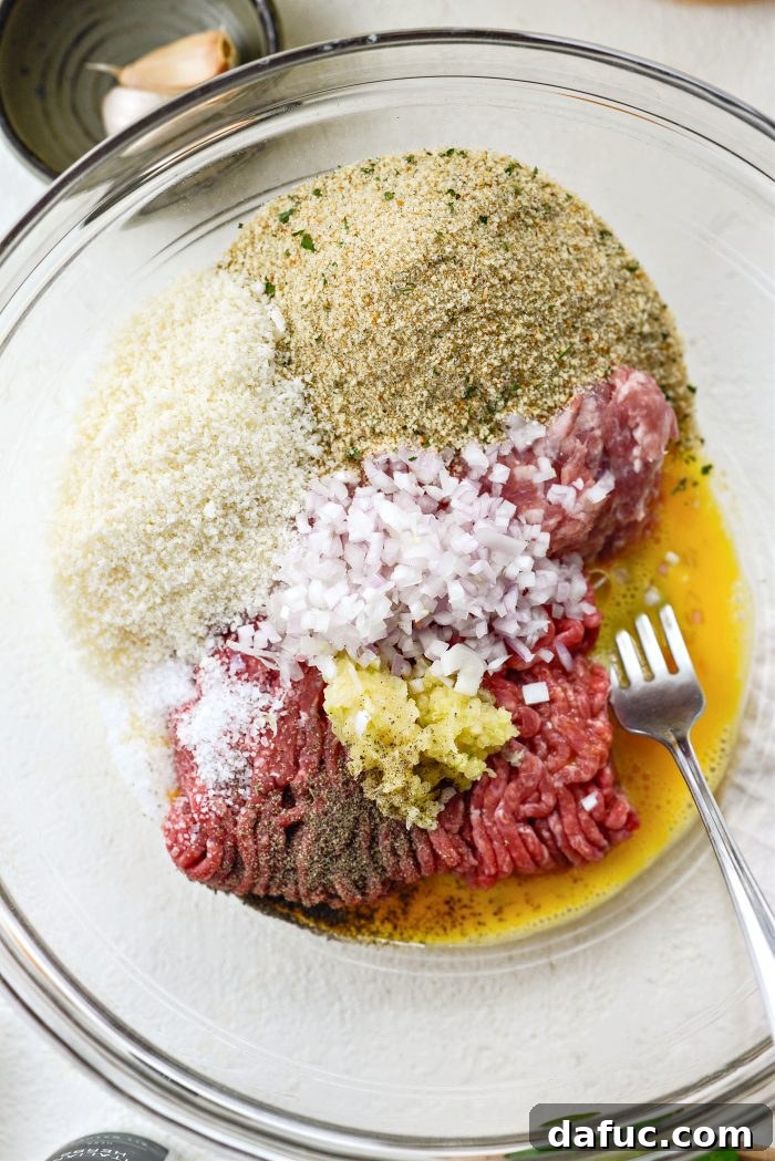 meatloaf ingredients in bowl