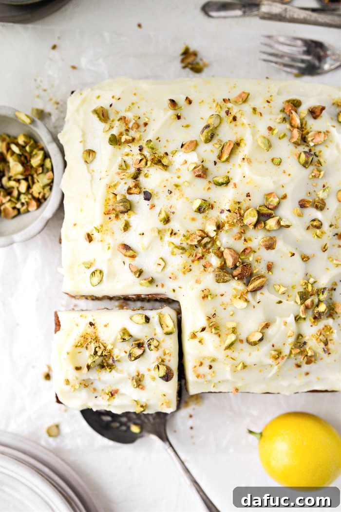 Zesty Pistachio Cloud Cake 27 Sliced Lemon Pistachio Cake