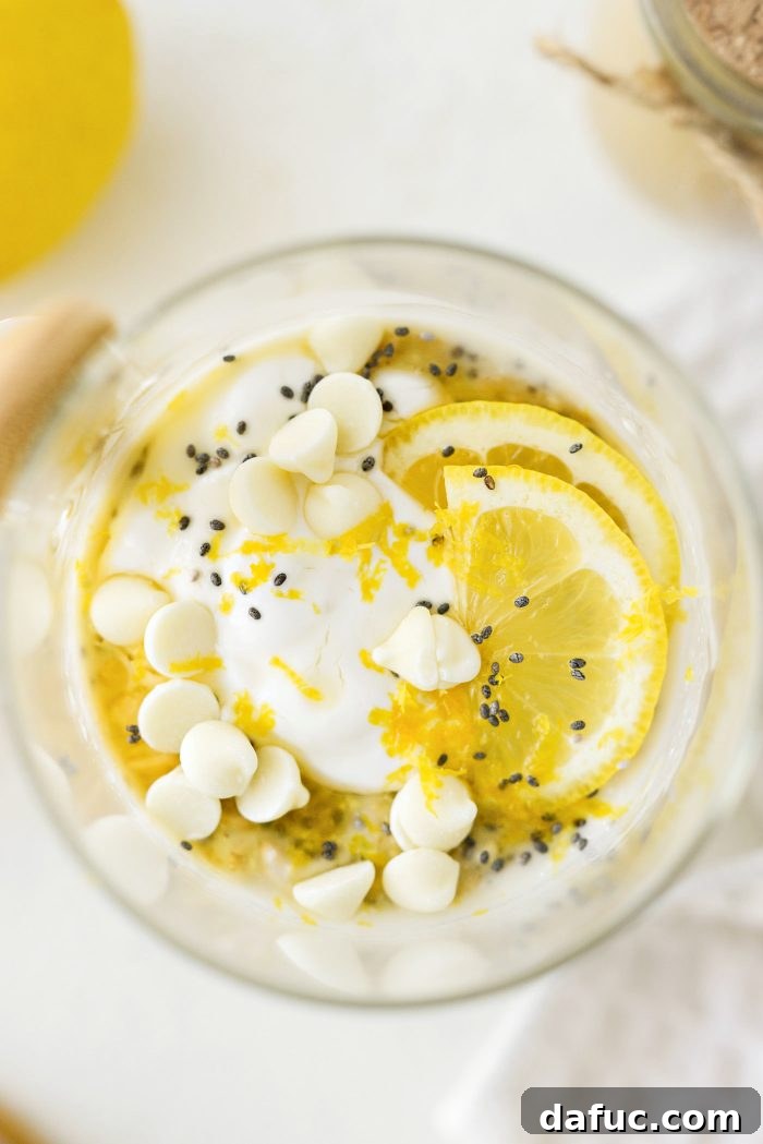 Close-up of Lemon Cheesecake Overnight Oats