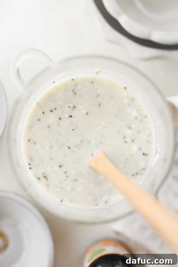 Stirring all ingredients thoroughly to combine