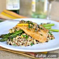 A dish of Pan-Seared Tilapia with Lemon Caper Sauce