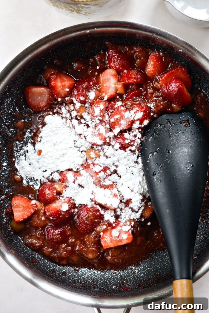 remove off of heat and stir in cornstarch