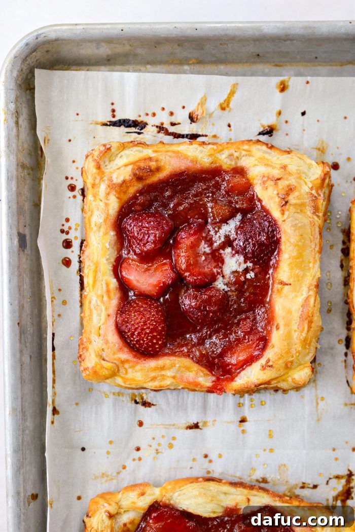 baked Strawberry Rhubarb Pastry Pies
