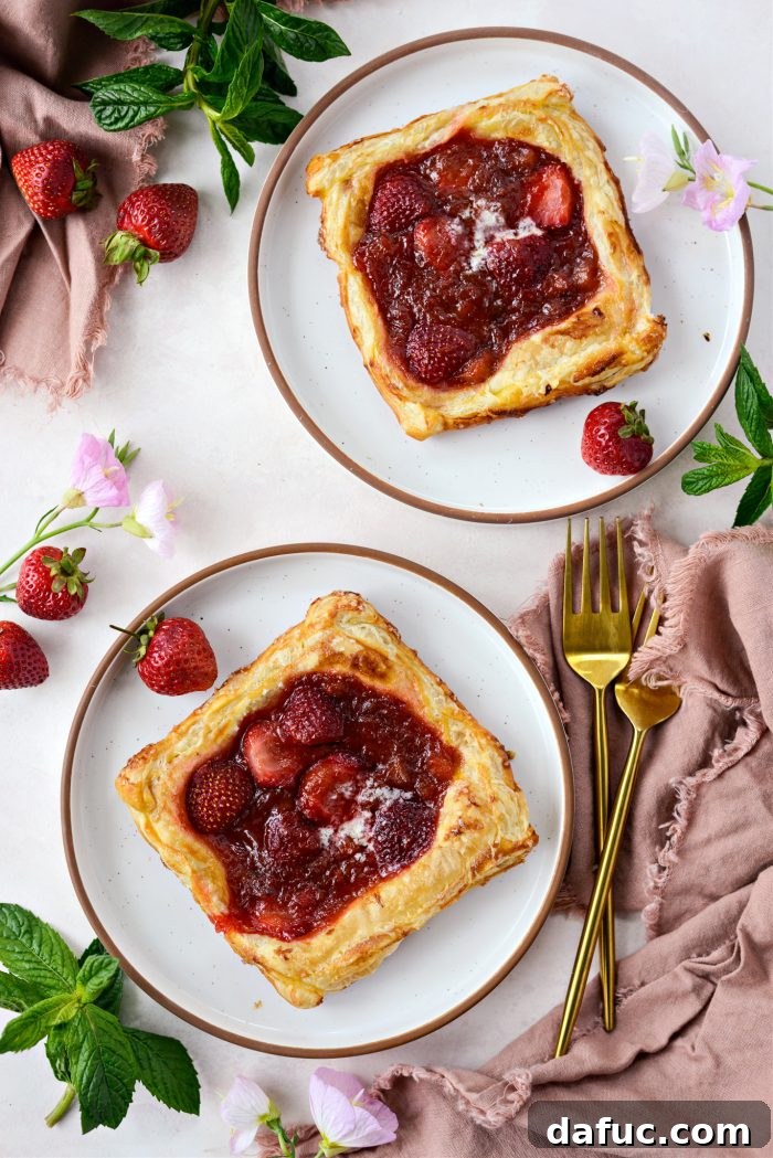 Strawberry Rhubarb Pastry Pies