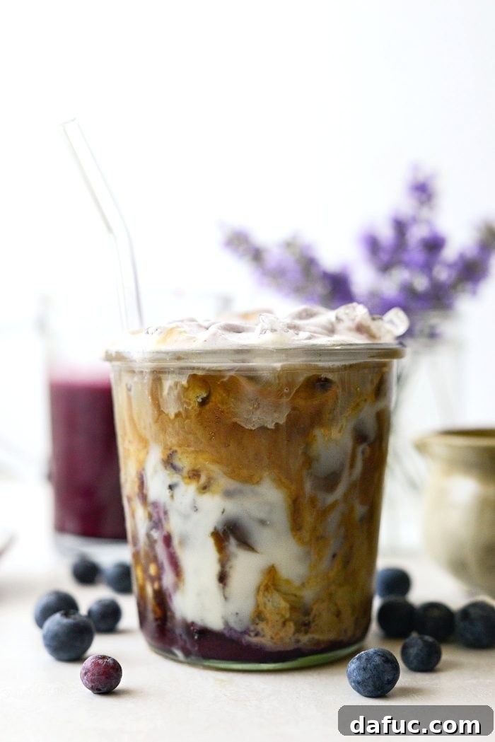 Delicious Iced Blueberry Latte