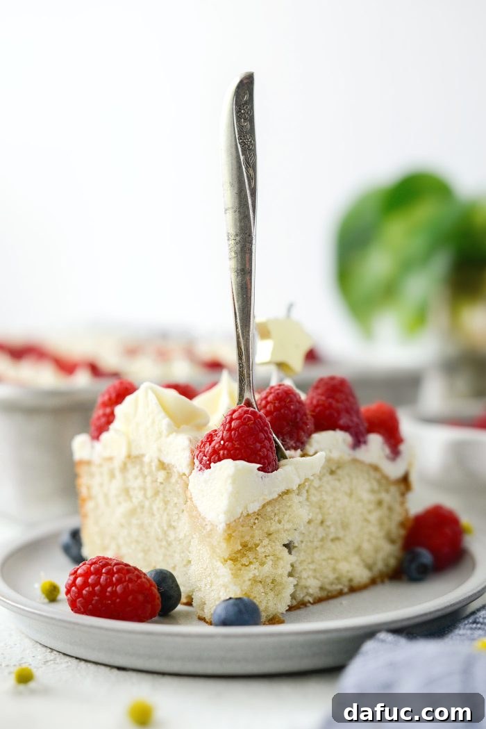 American Flag Cake ready to be sliced and served