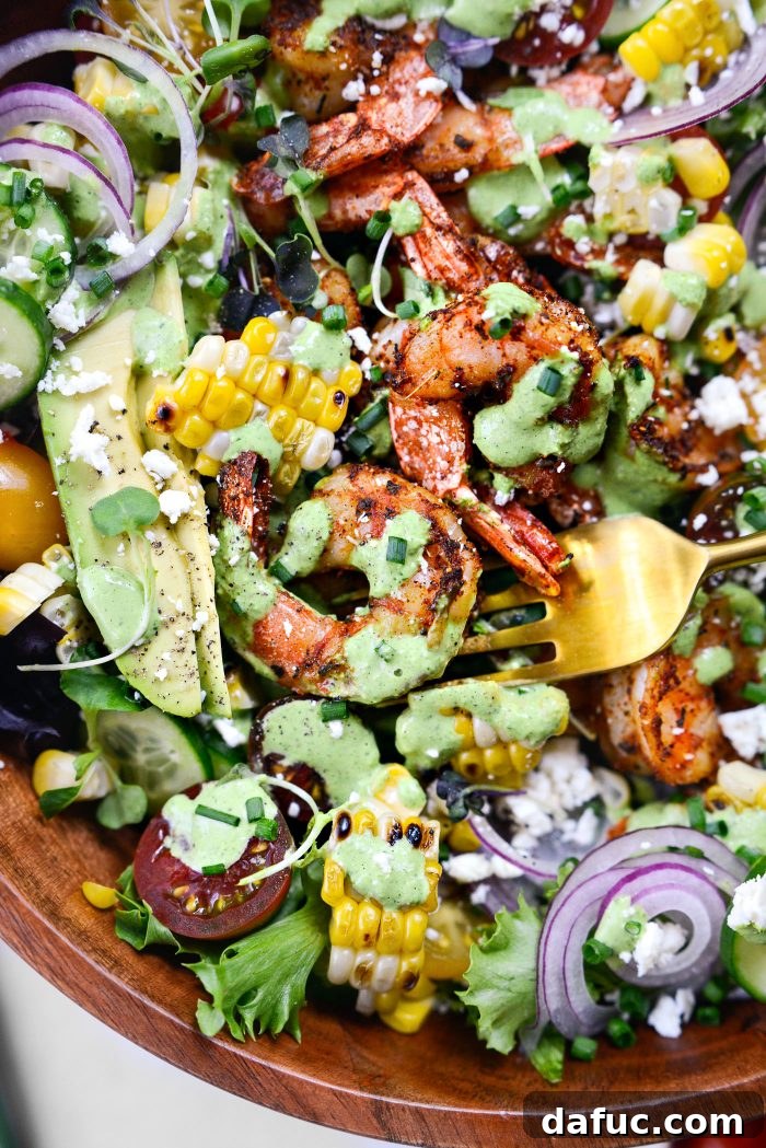 Spiced Blackened Shrimp Summer Salad with Sweet Corn and Feta 19 Another beautiful shot of Blackened Shrimp Salad